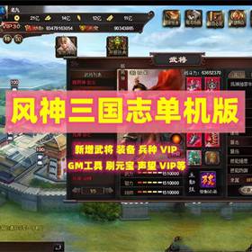 三国志单机版网页风神三国新增几十个武将VIP30 GM工具无限元宝-佛系游戏